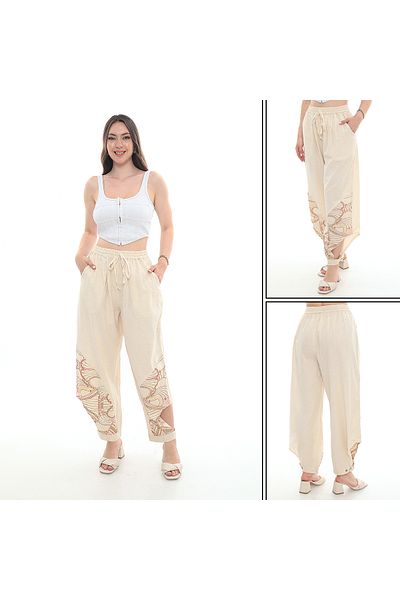 NAVAJO 100% Cotton Summer Trousers – Elastic Waist, Comfortable Fit