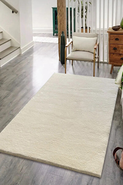 Estiva Home Cream Post Plush Soft Washable Non-Slip Dot Base Antibacterial Li...