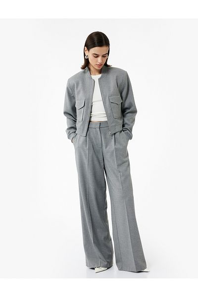 Koton Wide Leg High Waist Palazzo Pants with Pockets