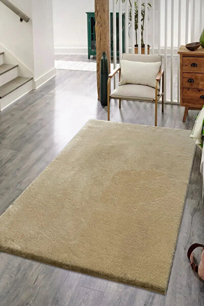 Estiva Home Beige Post Plush Soft Washable Non-Slip Dot Base Antibacterial Li...