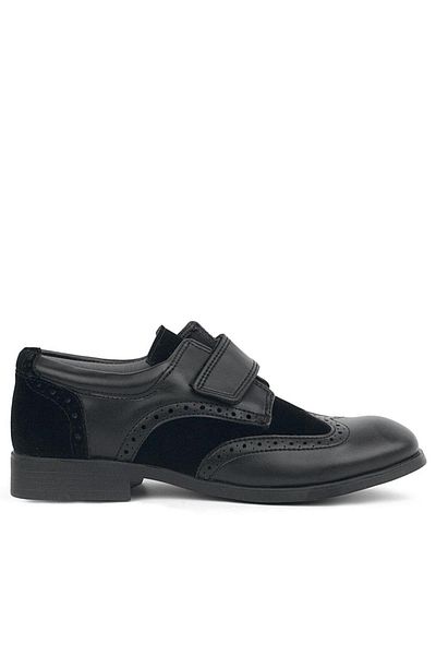 Rakerplus Titan Black Matte Velcro Classic Men's Youth Evening Dress Shoes