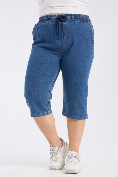 Gül Moda Large Size Jeans Capri Navy Blue G121-1