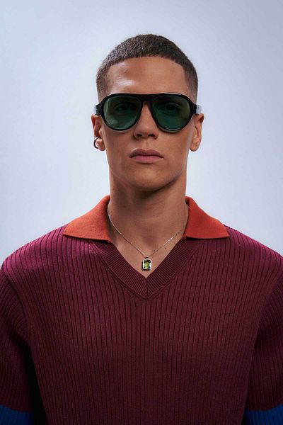 Bilge Karga Çardak Black Green Men's Sunglasses