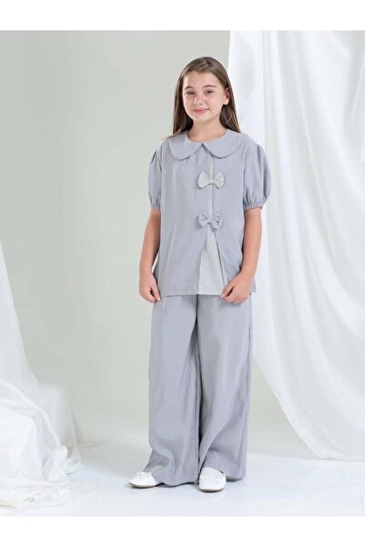 Giyinse Mira Girl's Summer Suit Gray