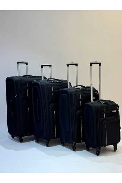 Living 4-Piece Travel Luggage Set – Fabric, Multi Colors
