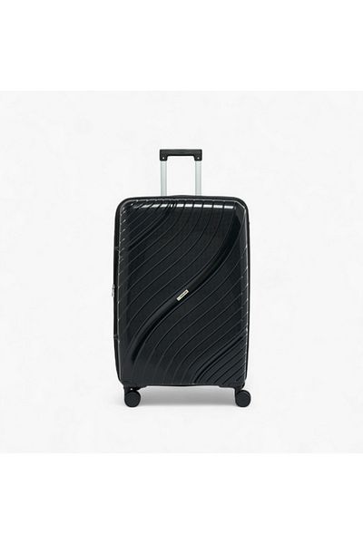 Oaklan by Shoexpress Textured Hardcase Trolley Bag with Retractable Handle - 28 Inches Check-in Bag
