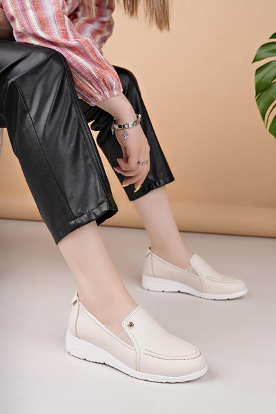 Mammamia D25YA 3235 Pantofi de damă din piele naturală crem