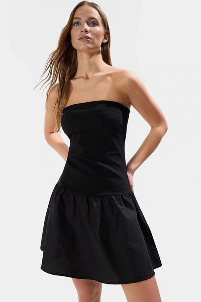 PayBuy Summer Mini a Line Strapless Knitted Dress Cotton Elastane Fabric Day and Night Resistant Material