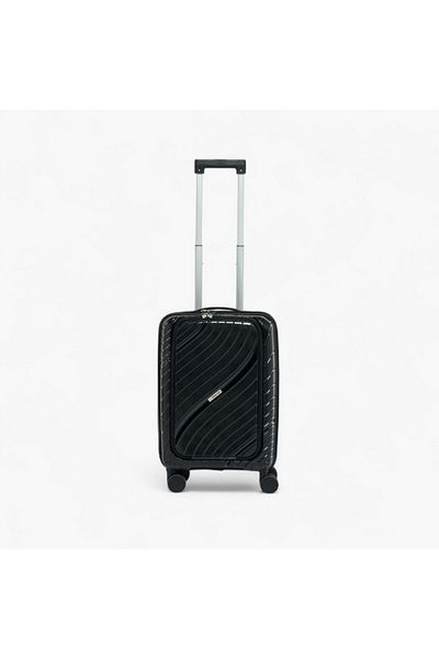 Oaklan by Shoexpress Textured Hardcase Trolley Bag with Retractable Handle - 20 Inches Check-in Bag