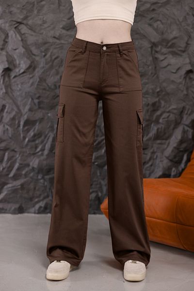 alanora High Waist Wide Leg Women's Cargo Pants - Straight Fit