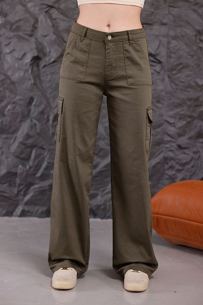 alanora High Waist Wide Leg Women's Cargo Pants - Straight Fit