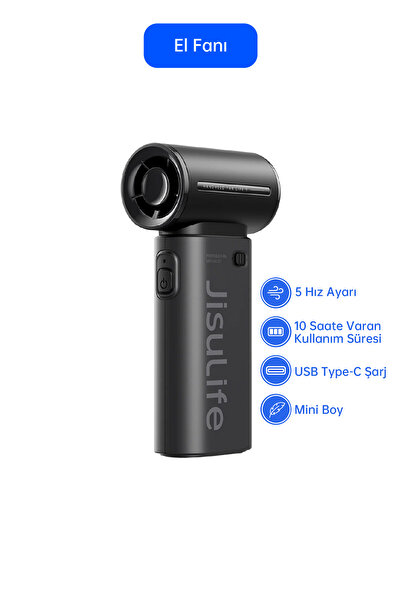 JISULIFE Handheld Fan Life9 Taşınabilir Kömürsüz Motorlu El Fanı 3600mah