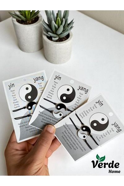 VerdeHome 6 Pieces (3 Pcs) Ying Yang Gift, Couple Bracelet, Lover Bracelet, Friendship Bracelet