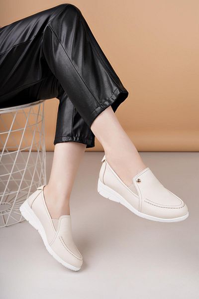 Mammamia D25YA 3235 Pantofi de damă din piele naturală crem