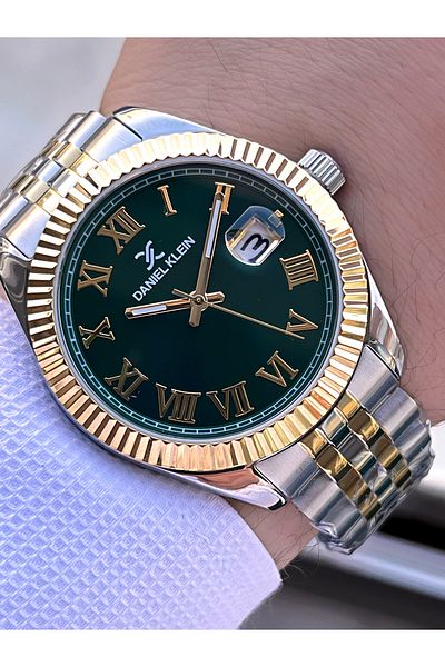 Daniel Klein Edk.1.10562-4 Steel Cord Calendar 30Mt Water Resistant Men's Wrist Watch