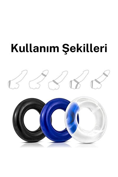 LOVETOY Penis Halka Seti – 3’lü Esnek Ve Dayanıklı Silikon Ring Set | Sertleşme Destekli