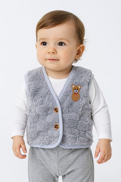 MAXI DRY Unisex Children's Vest - Plush Welsoft, Stone Pattern, 6-24 Months