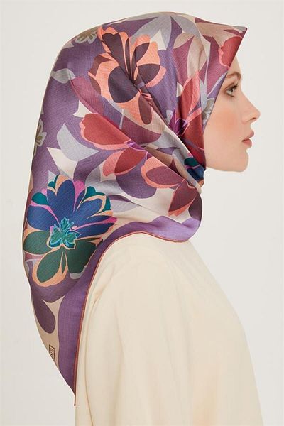 Armine Silk Scarf 2025 Winter - 9238-01 Lavender Twill