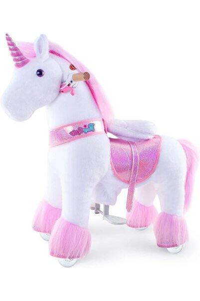 PonyCycle لعبة حصان ركوب للأطفال مرخصة رسميًا مزودة بفرامل، أفضل هدية للأطفال - وردي