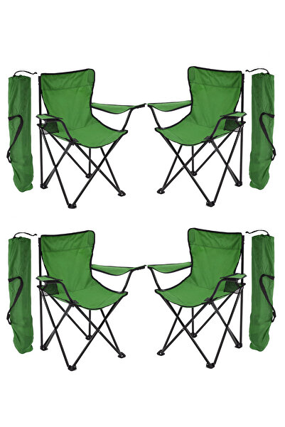 Alezy 4'lü Rejisör Kamp Sandalyesi Piknik Sandalyesi Katlanır Sandalye Taşıma Çantalı Sandalye