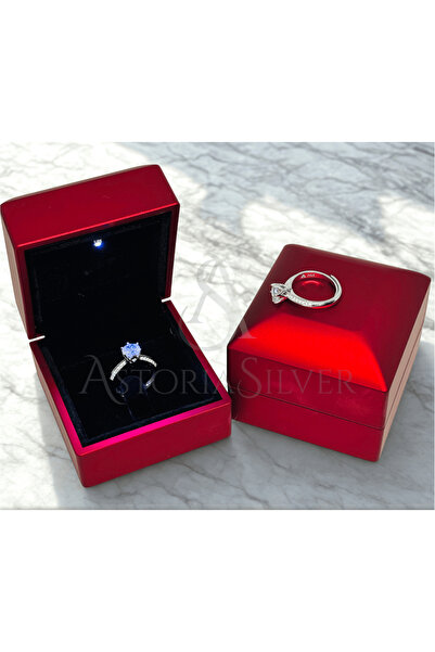 AstoriaSilver (IŞIKLI KIRMIZI KUTUSUNDA) Sevgiliye Hediye,parmağa Göre Ayarla...