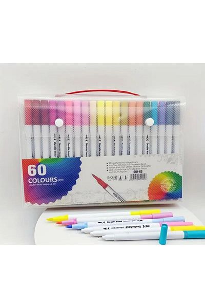 gebzeli Double-Sided Brush Tip Marker Pen Set 60Pcs Set