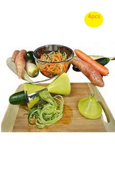 Generic 4pcs Vegetable Spiral Grater, Spiral Slicer for Carrot, Cucumber, Zucchini, Kitchen Gadgets