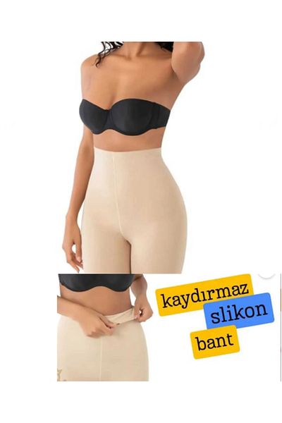 Kezban Tekstil Ecem Star Laser Cut High Waist Long Corset Reducing Size 2 No Marks Anti-Slip Silicone