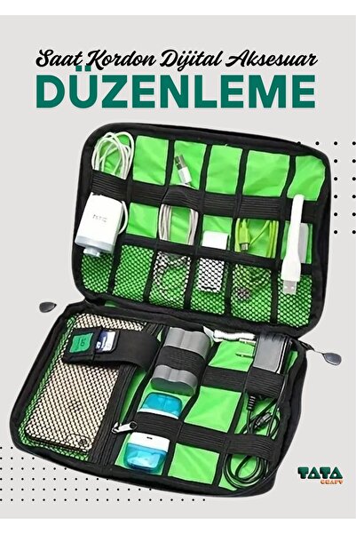 TATA CRAFT SAAT KORDON USB ŞARJ KABLOSU ELEKTRONİK KABLO SEYEHAT DÜZENLEME ÇA...
