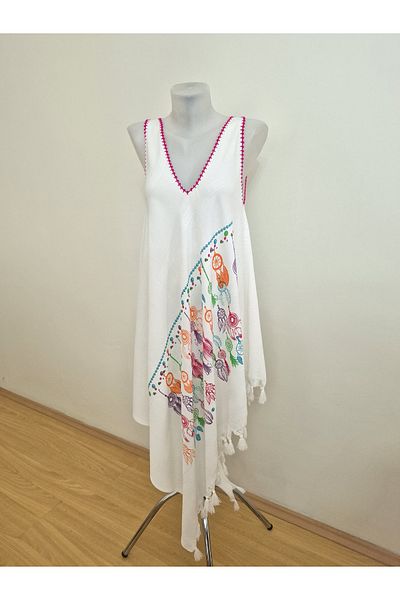 Milenam Bamboo Fabric Ethnic Pattern Pareo Beach Dress Summer Dress