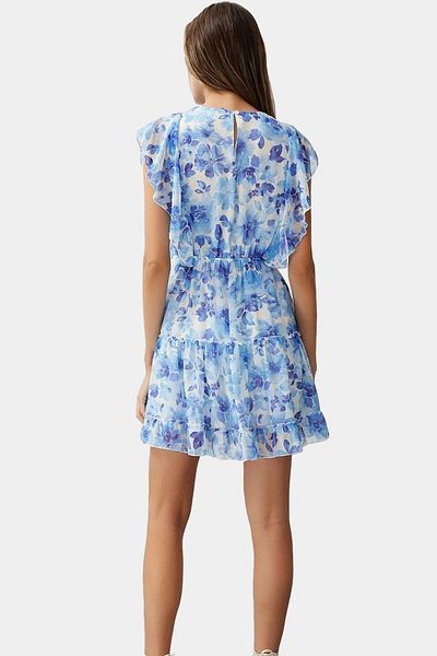 PayBuy Floral Pattern Mini Chiffon Dress Casual Summer Daily Wear Perfect Fit Zarifane Design