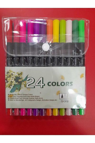 gebzeli Set of 24 Dual Double Sided Brushes and Fineliner Pens