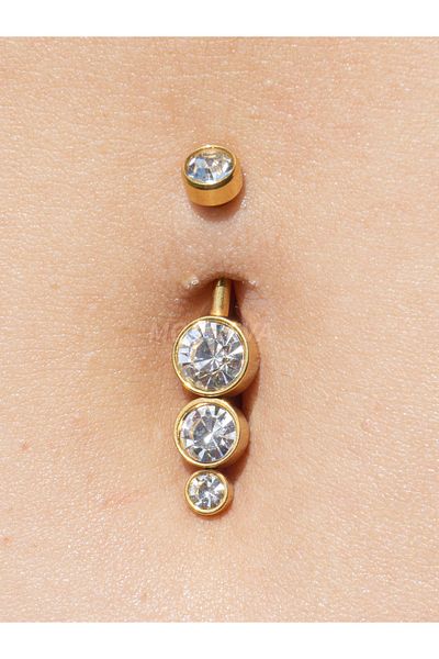 MORNEVA Stone Pendulum Steel Belly Button Ring