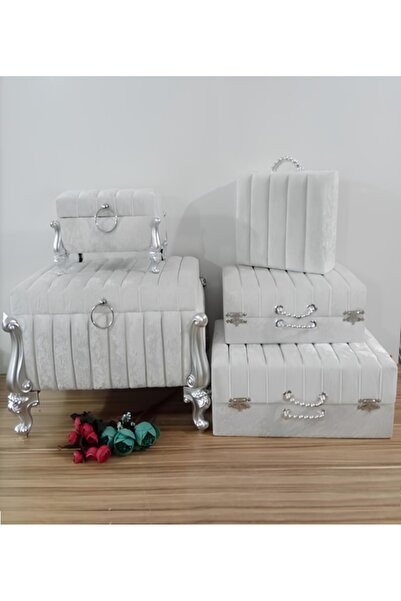 Sandık Dünyası Söz Nişan Bohça Gelin Çanta Bavul Damat Çeyiz Sandık 5li 0598