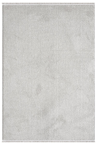 Kilimiz İskandinav Bukle Dokuma Dekoratif Modern Halı Gri Beyaz Saçaksız Halı