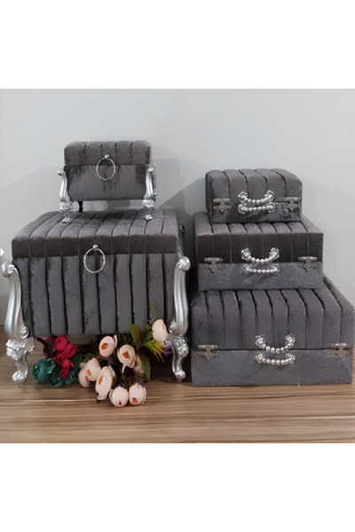 Sonem Çeyiz Sandık Gelin Damat Bavul Çanta Nişan Çeyiz Sandığı 5li 0598