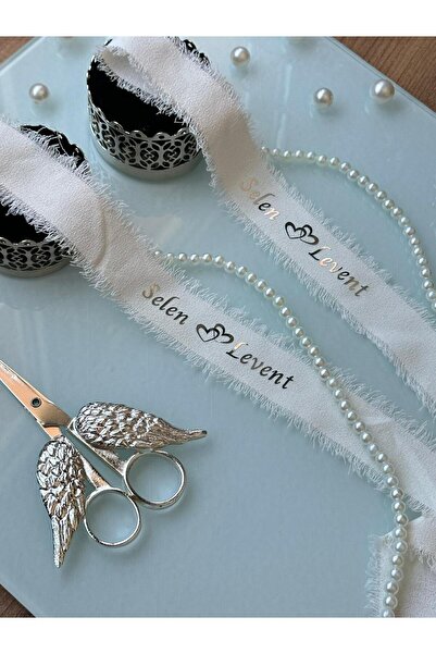 Atatuğ Hediyelik İncili İsimli Söz & Nişan Yüzük Kurdelesi (Dökülen İnci- Bey...