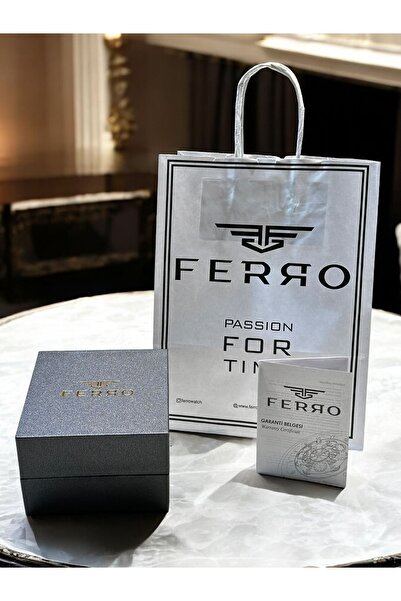 FERRO Small Case Vintage Model Steel Cord Ion Plated Case Women's Wristwatch+Bracelet B.Frv256.A05