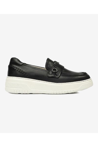 Greyder Women's Black Genuine Leather Loafer Shoes 4Y2Ca33731