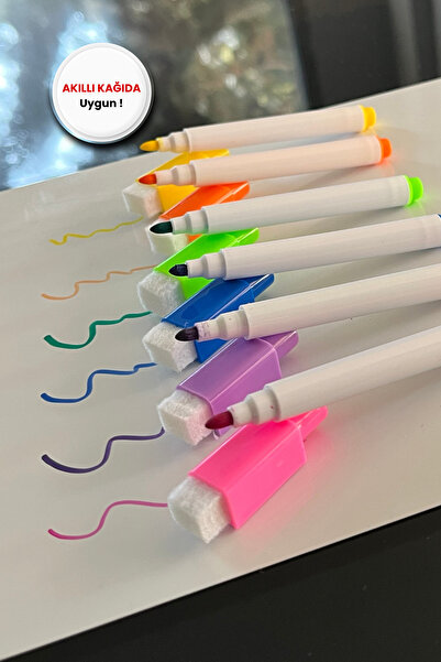 Pi Papers Renkli Tahta Kalemi Seti 6'lı – Beyaz Tahta & Statik Kağıt Uyumlu