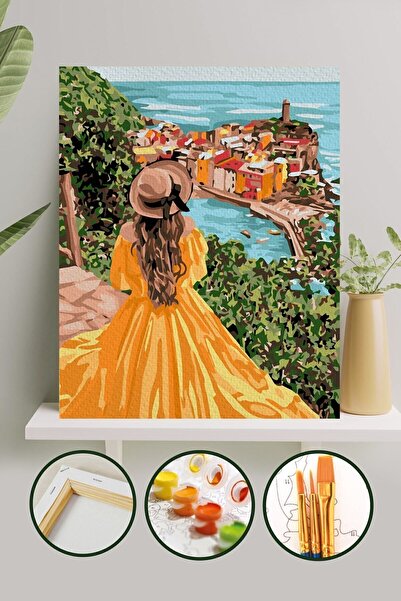 Palmiye Hobi Sanat Kırtasiye Sayılarla Boyama 40x50 Cm Tuval Seti Fırça Boya ...