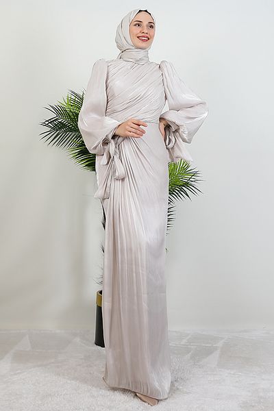 GİYZAMİLA Βραδινό φόρεμα İdil Hijab Μπεζ