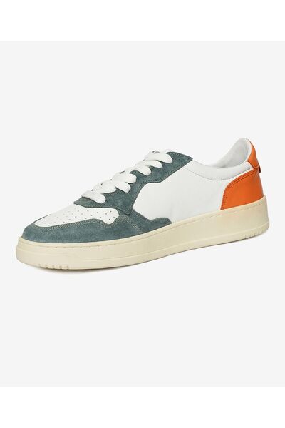 Greyder Erkek Turkuaz Beyaz Hakiki Deri Sneaker Ayakkabı 4Y1SA62609