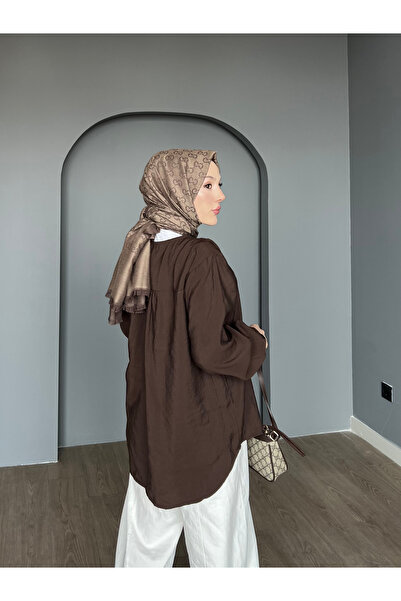 ensade Γυναικείο πουκάμισο με κουμπιά από ύφασμα Modal με λαιμόκοψη σε σχήμα V