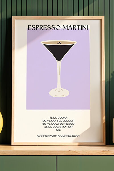 HİGUERA Πολύχρωμο Espresso Martini Cocktail BAR Ζωγραφική τοίχου κουζίνας με ...