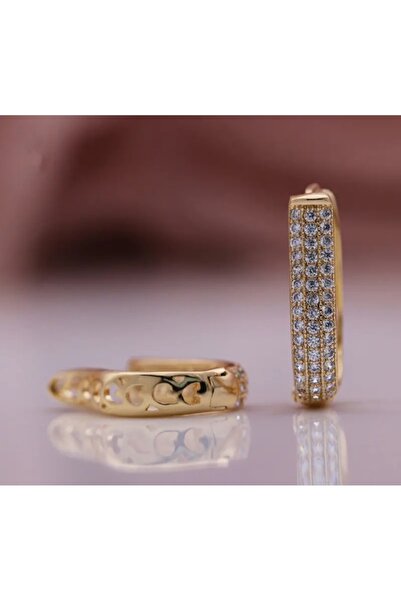 Luxury Ring Earrings with Zircon Gemstone