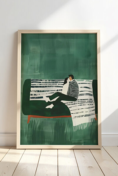HİGUERA Τραπέζι με φυσικό ξύλινο πλαίσιο με θέμα την αγάπη σε μοντέρνο καναπέ