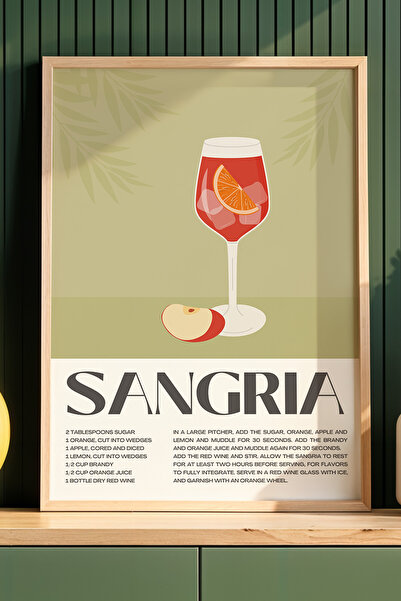HİGUERA Μινιμαλιστικό Sangria Cocktail BAR Ζωγραφική τοίχου κουζίνας με φυσικ...