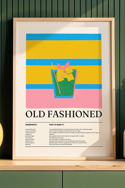 HİGUERA Παλιάς τεχνοτροπίας Ζωγραφική τοίχου κουζίνας με φυσικό ξύλινο πλαίσιο