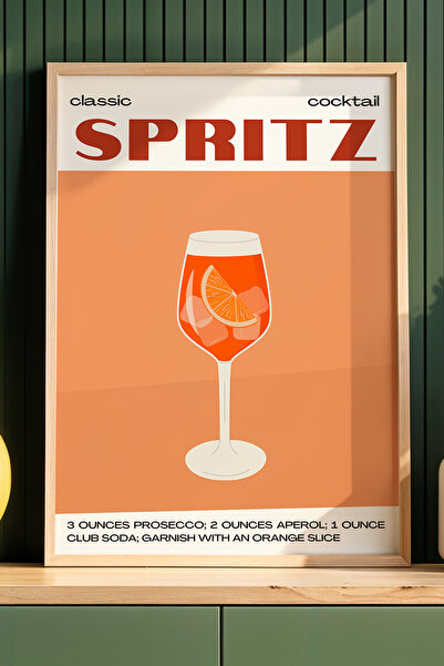 HİGUERA Μινιμαλιστικό Spritz BAR Ζωγραφική τοίχου κουζίνας με φυσικό ξύλινο π...